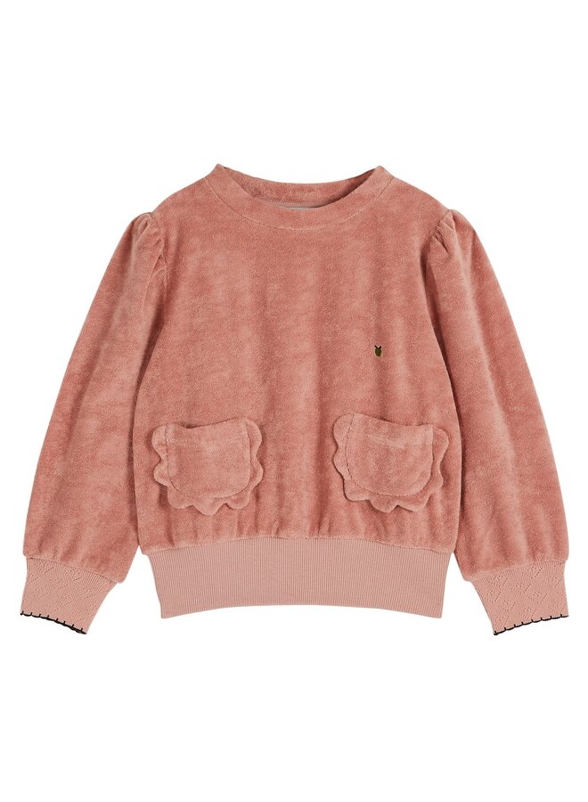 Emile et ida | sweat eponge poches fleurs | bois