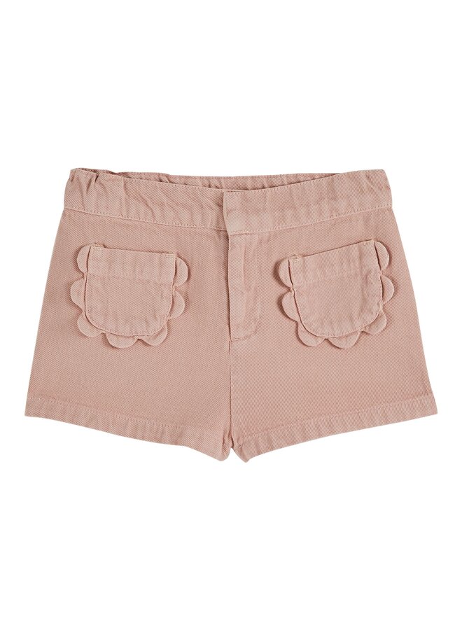 Emile et ida | short poches fleurs uni | rosette