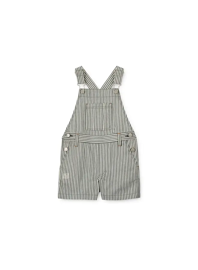 Liewood | venedict stripe dungaree | y/d stripe whale blue / creme de la creme