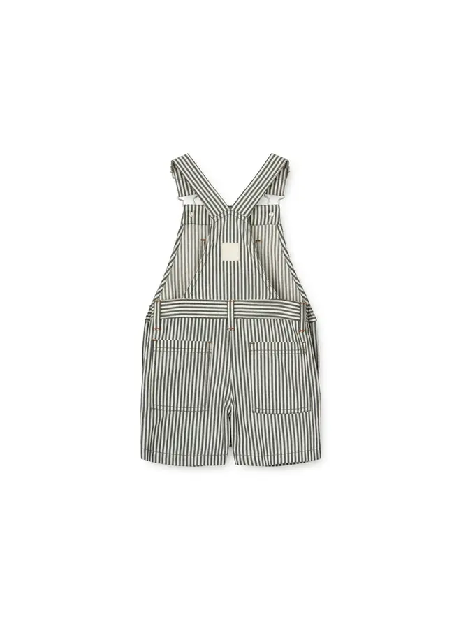 Liewood | venedict stripe dungaree | y/d stripe whale blue / creme de la creme