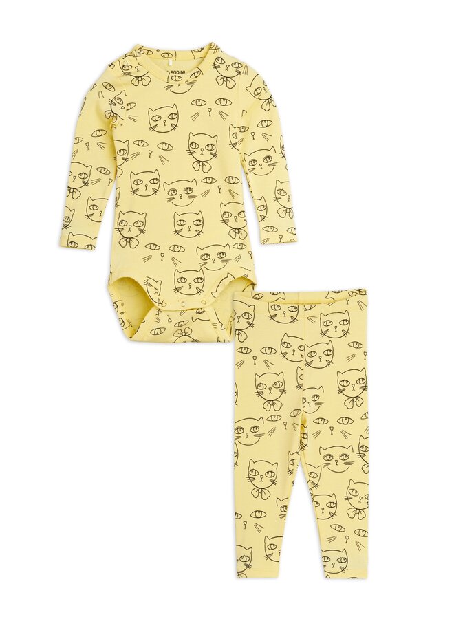 Mini Rodini | cathlethes aop baby kit | yellow