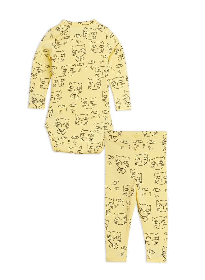 Mini Rodini | cathlethes aop baby kit | yellow