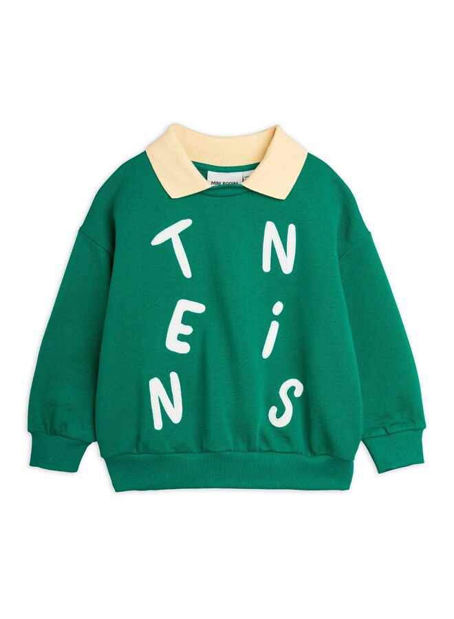 Mini Rodini | tennis application collar sweatshirt | green
