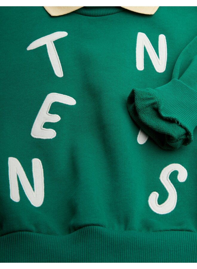 Mini Rodini | tennis application collar sweatshirt | green