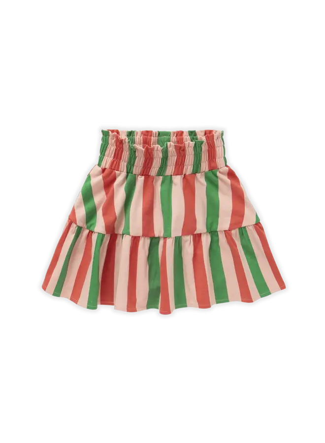 Sproet & Sprout skirt ruffle stripe | coral