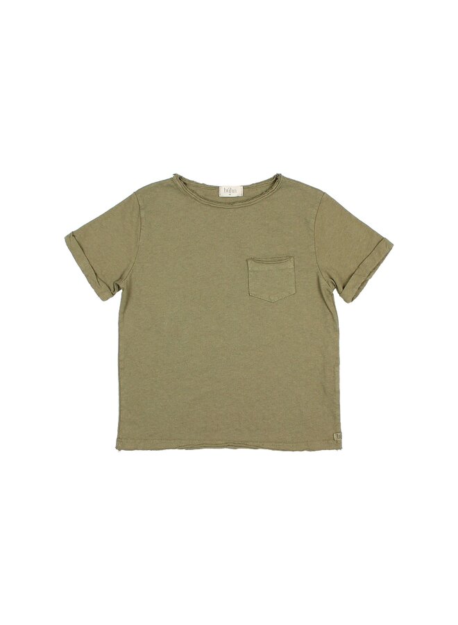 Buho | pocket linen t-shirt | kaki