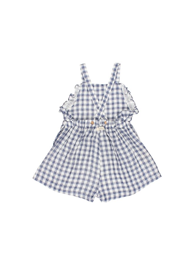 Buho | gingham jumsuit | blue stone