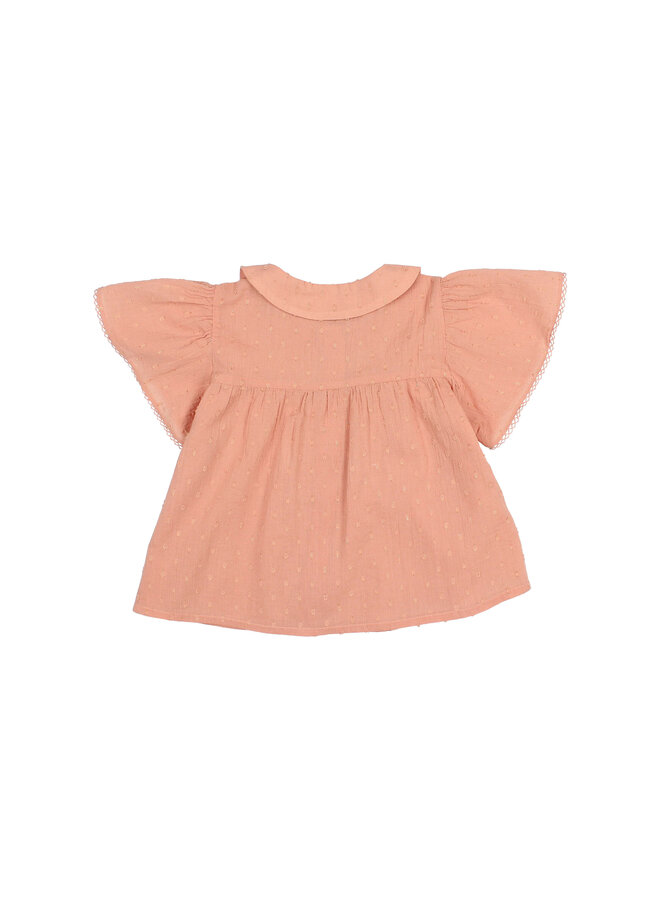 Buho | lurex plumeti blouse | rose clay