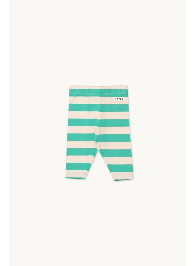Tinycottons | stripes baby pant | light cream/emerald