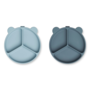 Liewood | stacy dividers suction plate 2-pack | sea blue/ whale blue