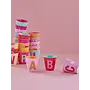 Rice | melamine medium cup | alphabet | pinkish colors