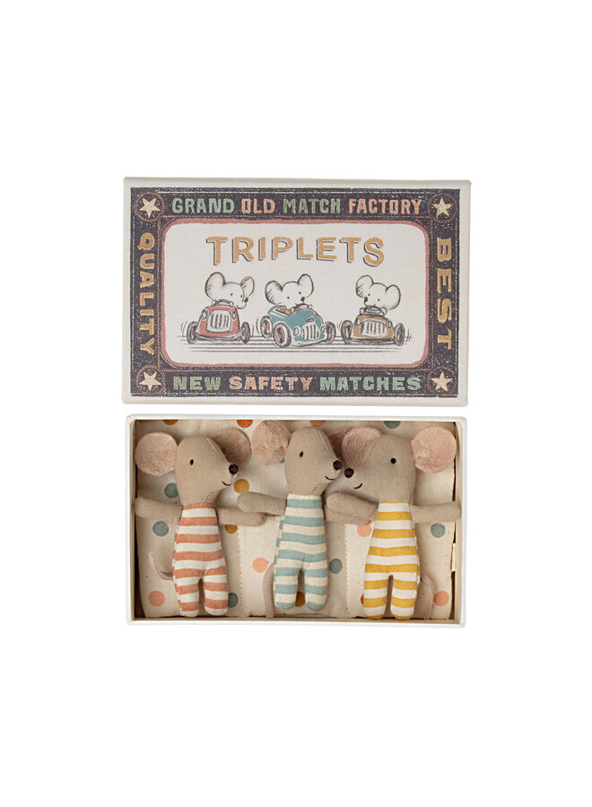 Maileg | baby mice | triplets in matchbox
