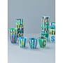 Rice | melamine medium cup | alphabet stripes | bluish colors