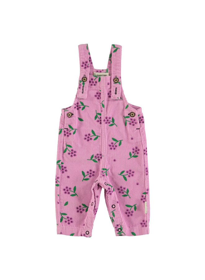 Piupiuchick | dungarees | pink corduroy w/ flowers allover