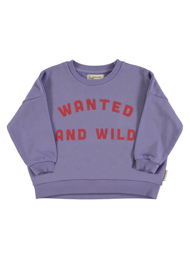 Piupiuchick | sweatshirt | purple w/ "wanted & wild" print