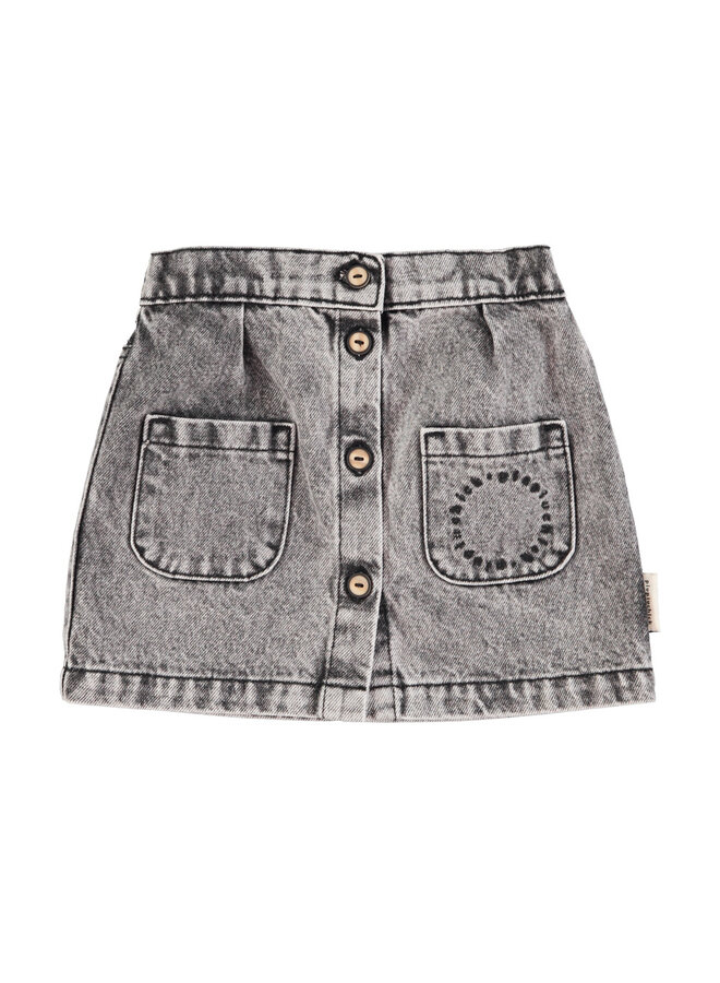 Piupiuchick | short skirt | washed black denim