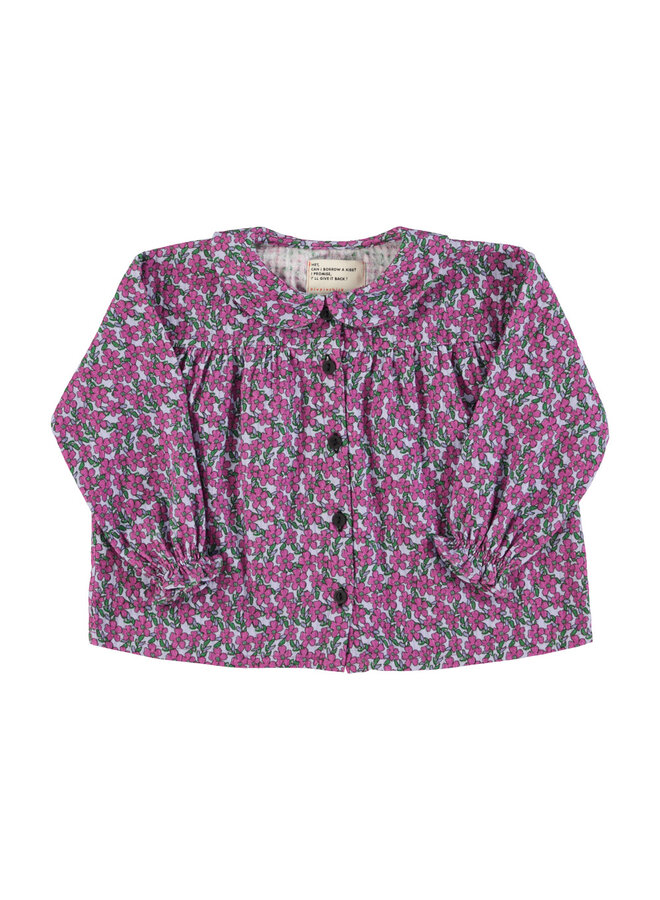 Piupiuchick | peter pan collar blouse | magenta flowers