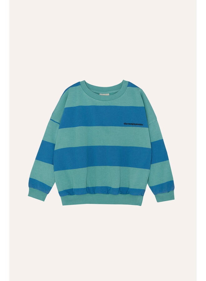 The Campamento | blue stripes oversized kids sweatshirt | blue