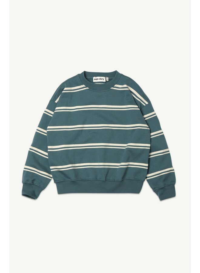 Main story | bubble sweatshirt | balsam green stripe fleece