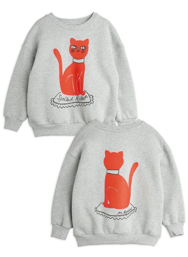 Mini Rodini | cat sp sweatshirt | grey melange