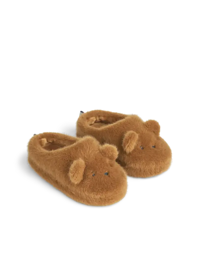 Liewood | aviaja bear slippers | golden caramel