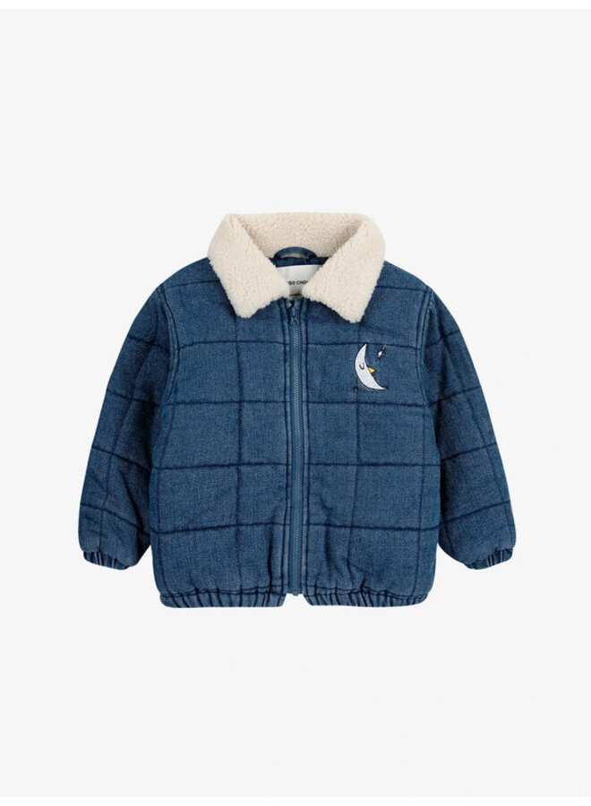 Bobo Choses | baby quilted denim jacket | navy blue