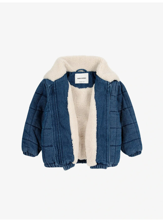 Bobo Choses | baby quilted denim jacket | navy blue