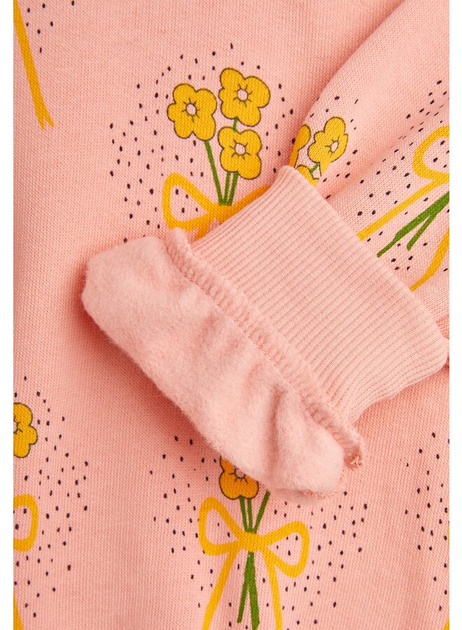 Mini Rodini | winter flowers aop sweatshirt | pink