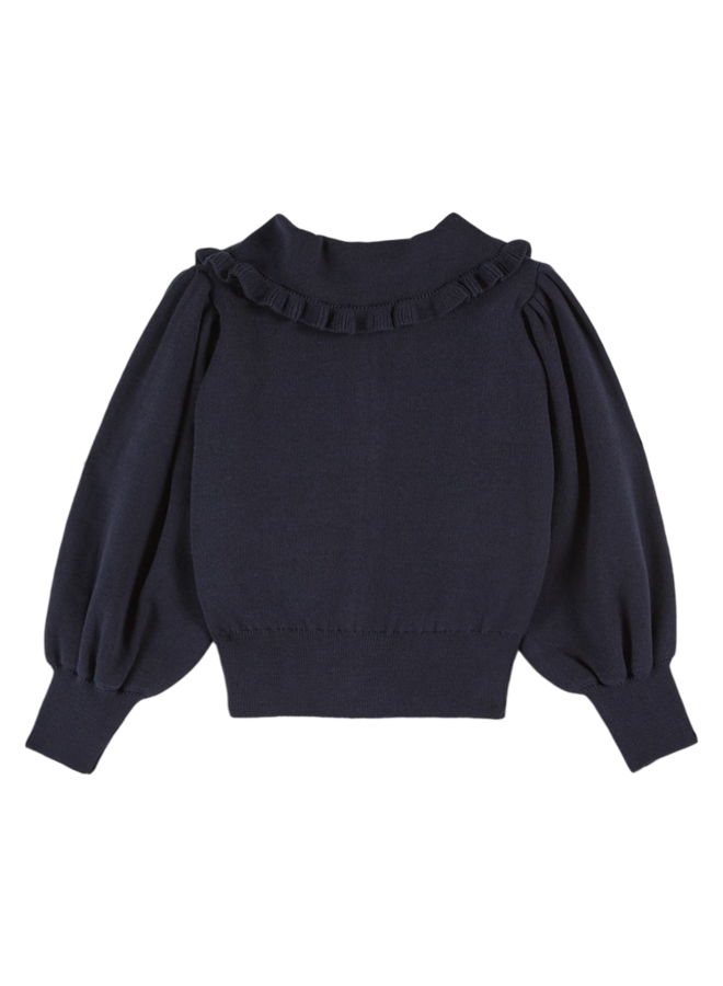 Emile et ida | cardigan col volante | marine