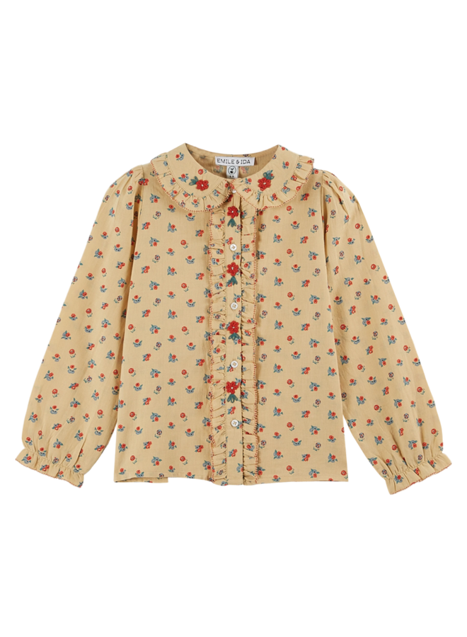 Emile et ida | blouse brodee pavot | pavot sable