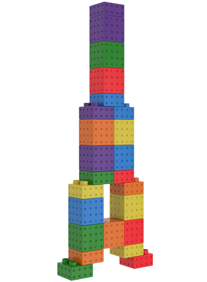 Smartek | magnetische bouwblokken regenboog | 24 stuks