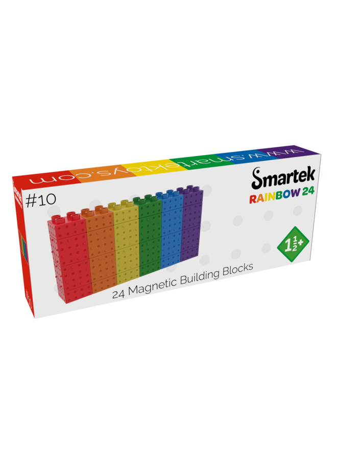 Smartek | magnetische bouwblokken regenboog | 24 stuks