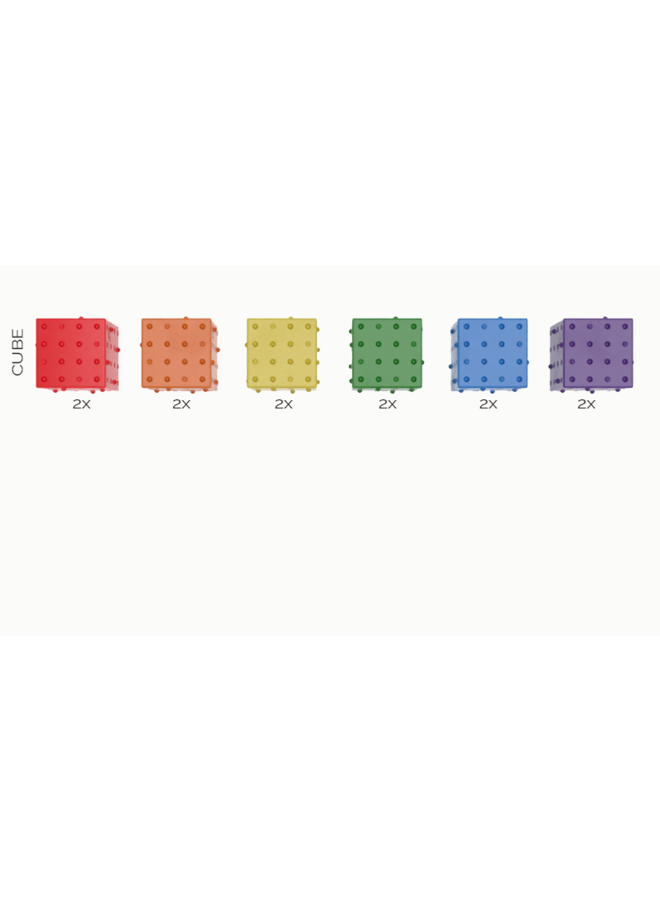 Smartek | magnetische bouwblokken regenboog | 12 stuks