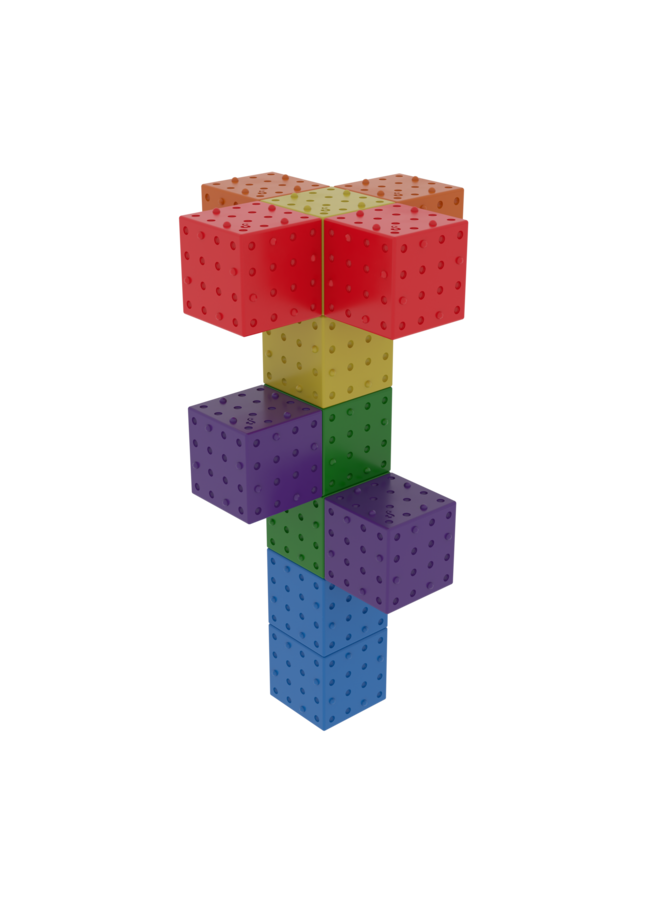 Smartek | magnetische bouwblokken regenboog | 12 stuks