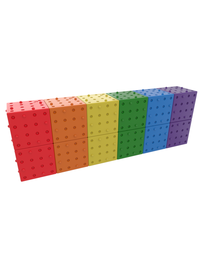 Smartek | magnetische bouwblokken regenboog | 12 stuks