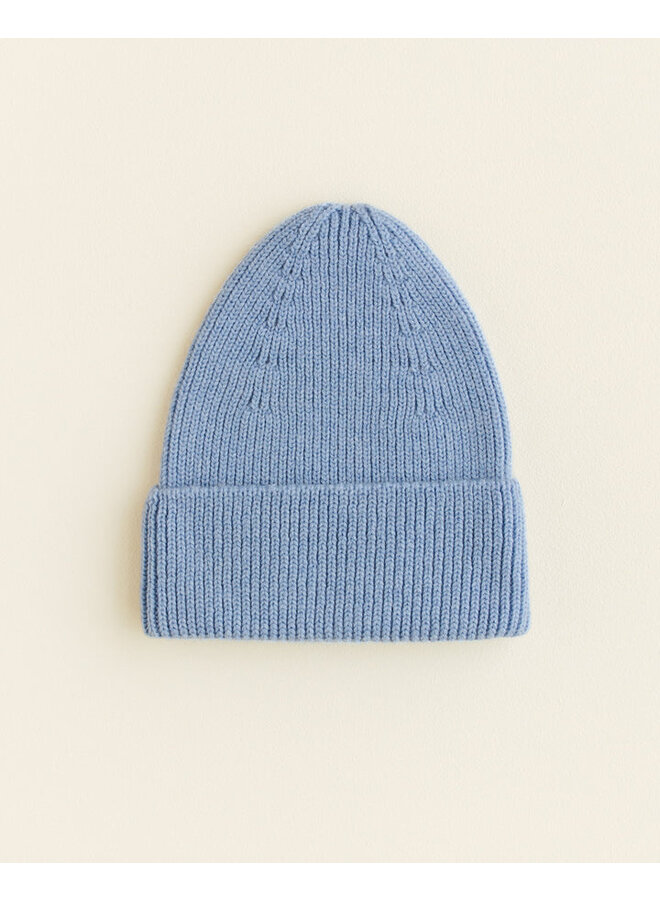 Hvid | beanie fonzie newborn | light blue