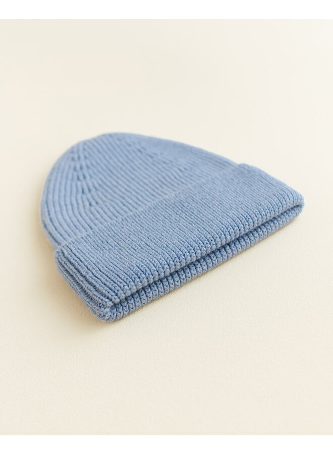 Hvid | beanie fonzie newborn | light blue