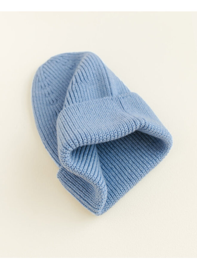Hvid | beanie fonzie newborn | light blue