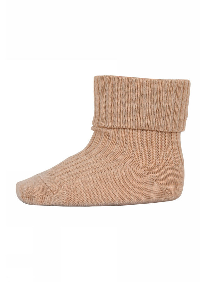 MP Denmark | wool rib baby socks | camel melange