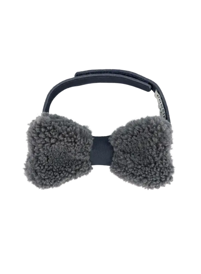 Donsje | furro bow tie | anthracite curly faux fur