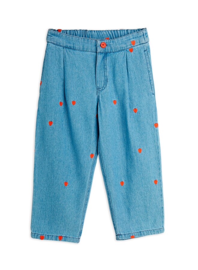 Mini Rodini | mini hearts aoe woven trousers | blue