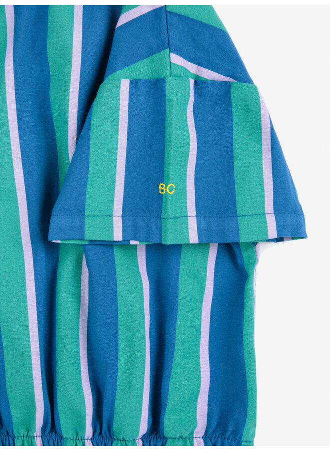 Bobo Choses | striped crop shirt | blue