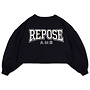 Repose | crop heart sweater | graphite night