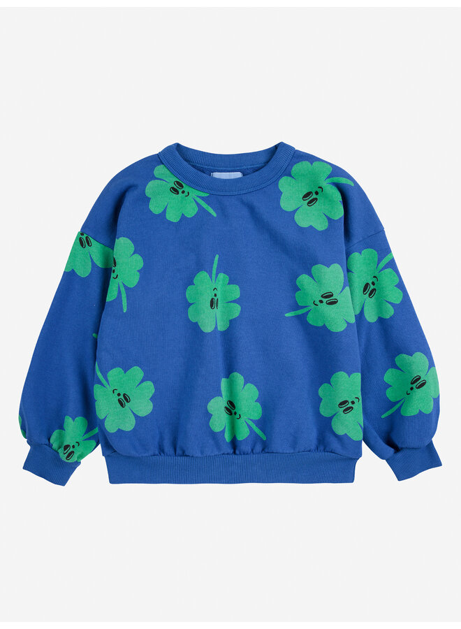 Bobo Choses | lucky clover all over sweatshirt | blue