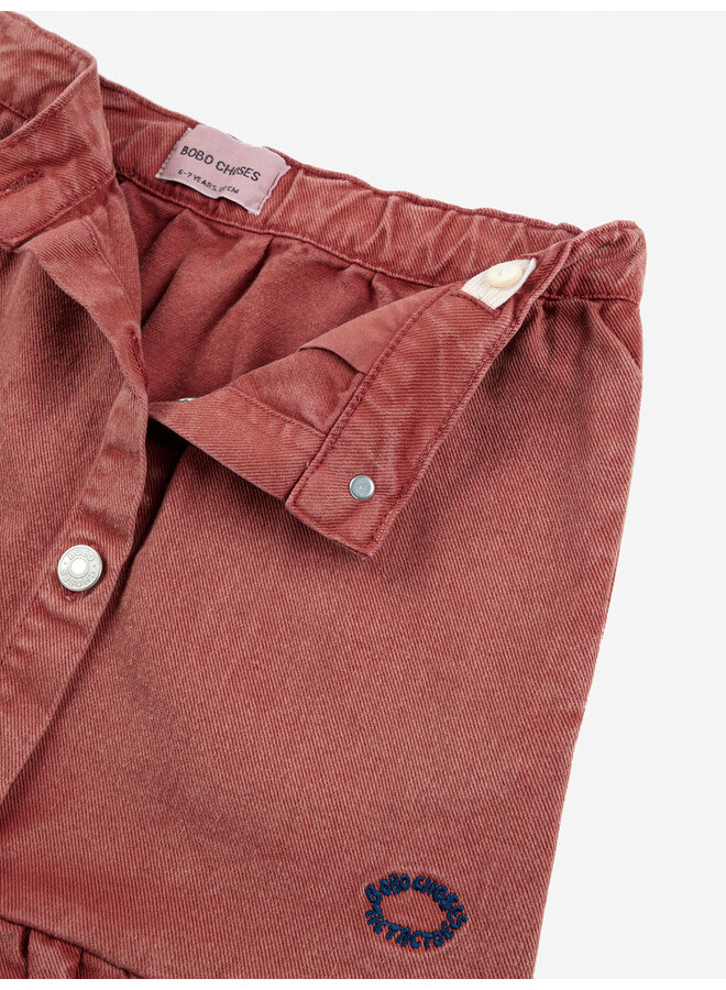 Bobo Choses | tic tac toe ruffled skirt | brown