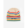 Bobo Choses | tic tac toe knitted striped beanie | offwhite