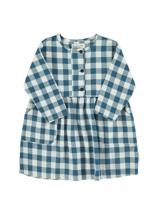 Piupiuchick | short dress | blue & white checkered