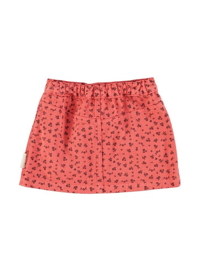 Piupiuchick | short skirt | raspberry w/ black flowers