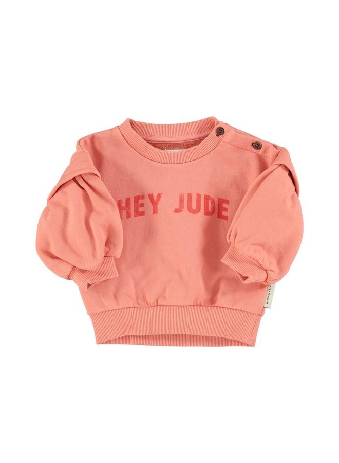 Piupiuchick | baby sweatshirt | pink w/ "hey jude" print