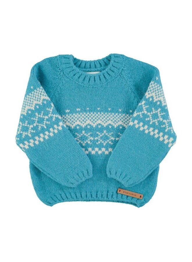 Piupiuchick | jacquard sweater | turquoise